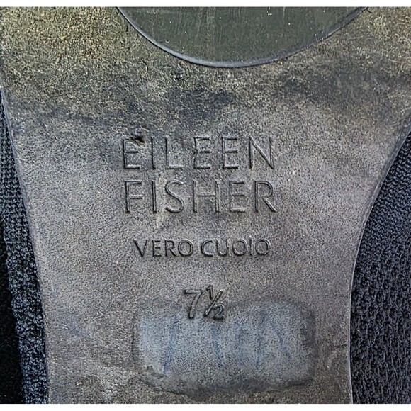 EILEEN FISHER Women's Black Purl Recycled Stretch Knit Sock Booties Sz 7.5 - Picture 10 of 13